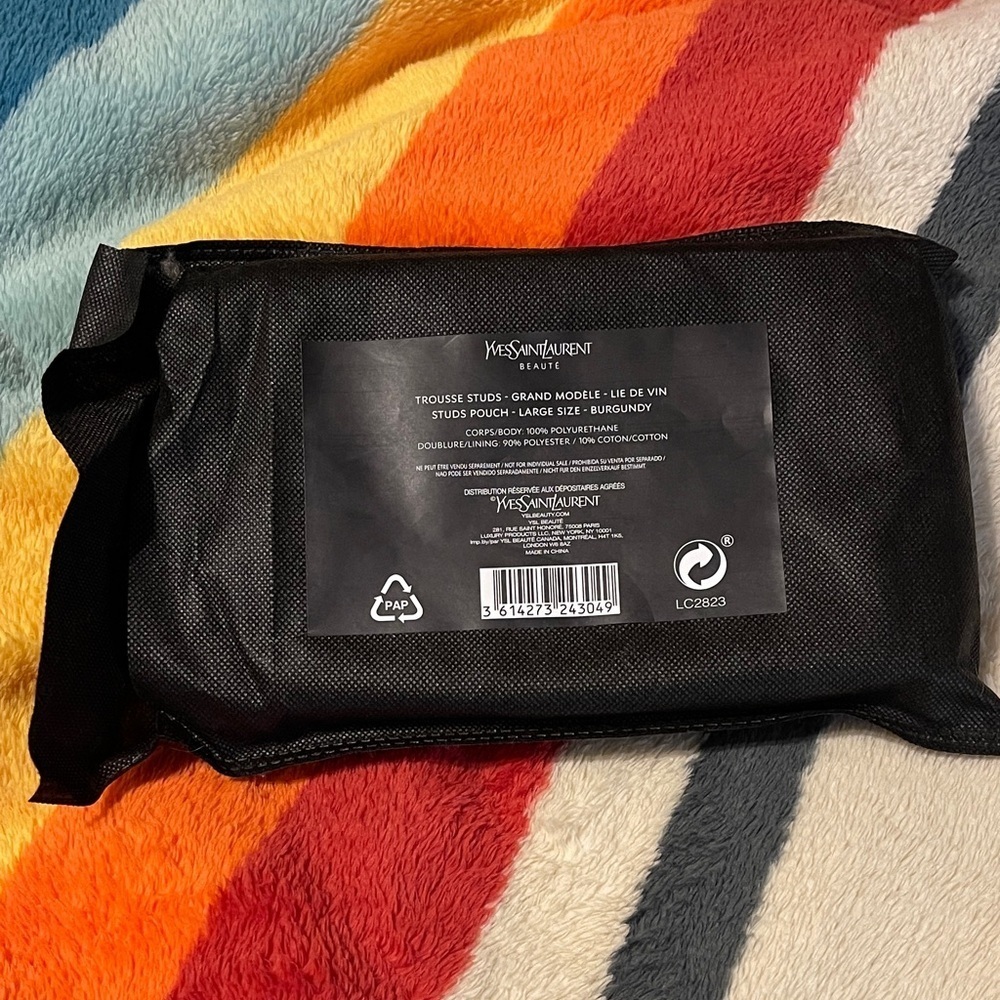 Yves Saint Laurent Black and Gold Beauty Pouch - Picture 2 of 8